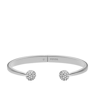 Fossil Womens Hazel Glitz Cuff Stainless Steel Cuff Bracelet