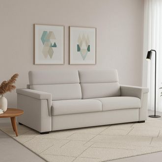 Dmora Sof&aacute; Fijo 3 Plazas Cantu, Desenfundable, Lavable Hecho En Italia, Con Brazos, 225x95 Cm Gris Claro