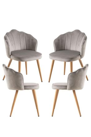 Regalos Miguel Regalos Miguel - Packs Sillas Comedor - Pack 4 Sillas Blume Terciopelo - Gris Claro
