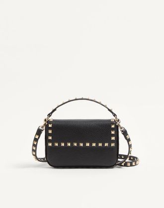 Valentino Garavani Pouch Rockstud In Vitello Granato Donna NERO UNI