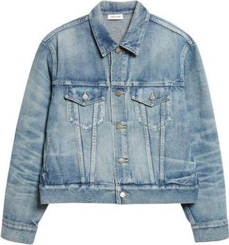 Fear of God Classic Selvedge Denim Trucker Jacket in Vintage Indigo at Nordstrom, Size X-Large