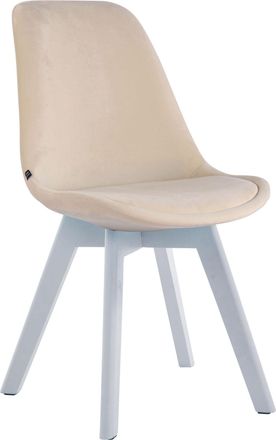 Clp Clp - Silla Comedor Borneo V2 En Terciopelo Crema Blanco