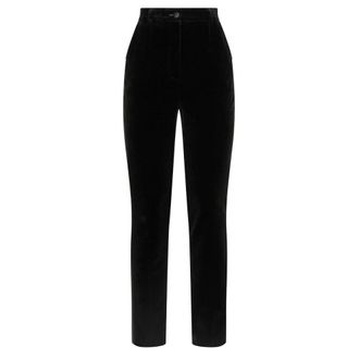 Dolce & Gabbana Slim-fit Trousers, female, Black, Size: 2XL Tailored Velvet Tuxedo Pants