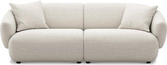 Castlery Auburn Sofa Customized, Performance Linen Weave, Sand, Spill Resistant, Modular for Grey
