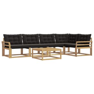 vidaXL Conjunto De Sof&aacute;s De Exterior 6 Pcs Blanco Y Negro Vidaxl
