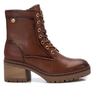 Xti Womens Combat Booties In Camel