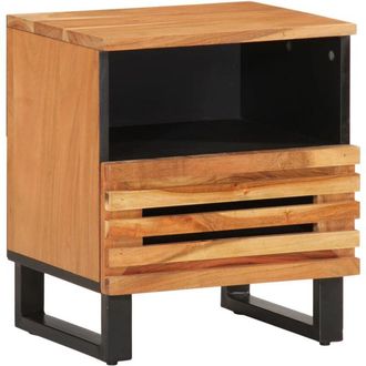 vidaXL Comodino 40x34x46 cm in Legno Massello di Acacia - Vidaxl