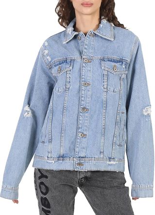 Filles A Papa Ladies Light Blue Denim Trucker Jacket, Tom