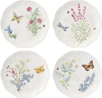 Lenox Set Of 4 Butterfly Meadow Herbs Accent Plates
