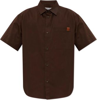 Darkpark Karl Shirt - Heren - Korte mouwen Overhemden - Bruin - L - Katoen - Overhemden