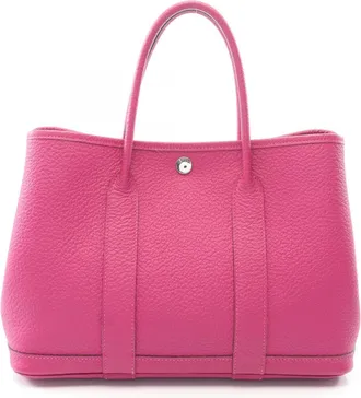 Herm&egrave;s Pink Country Leather Leather Handbag Tote Bag (Pre-Owned)