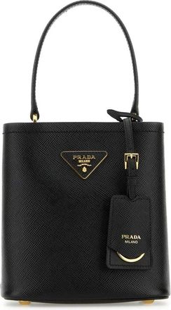 Prada Black Leather Small Panier Handbag
