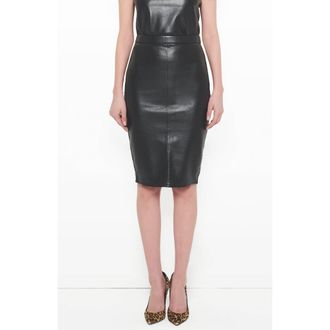 AS by DF Port Elizabeth Recycled Leather Skirt in Black at Nordstrom, Size X-Small