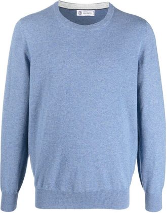 Brunello Cucinelli crew-neck cashmere jumper - men - Cashmere - 54 - Blue