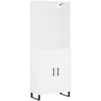 vidaXL Vidaxl - Aparador Alto Madera Contrachapada Blanco 69,5x34x180 Cm