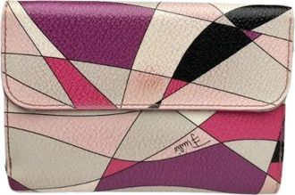 Emilio Pucci Pre-owned Lederen Portemonnee - Dames - Vintage Accessoires - Veelkleurig - ONE Size - Leer - Vintage