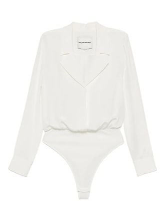 Roland Mouret long-sleeve bodysuit - women - Acetate/Polyester/Silk - 12 - White