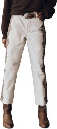 The Great. Lace Print Wayne Jean In Brown/cream