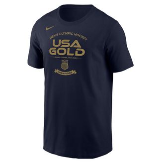 Nike Mens USA Olympic Team 2026 Gold Medal Roster Cotton T-Shirt in Blue | M11332P504USAH-NVY
