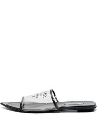 Prada transparent slides - White