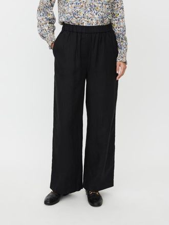 Masai MaParino Linen Wide Leg Pants in Black at Nordstrom, Size Xx-Large