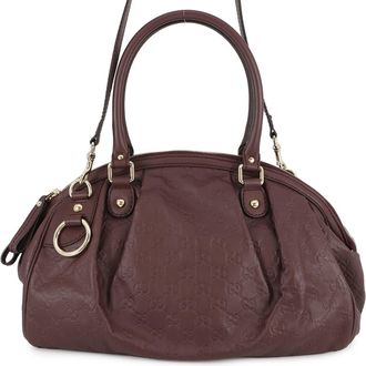 Gucci Sukey Bordeaux Leather Shoulder Bag Tote Bag (Pre-Owned)