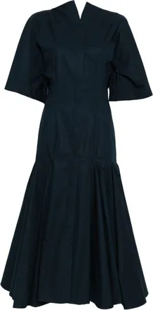 Jacquemus Jacquemus Womens V-Neck Button Fastening La Robe Moisson Midi Dress