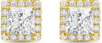 Diana M. Jewels 14KT YELLOW GOLD LAB GROWN FASHION EARRINGS WEIGHING 5.00 CTS TW