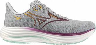 Mizuno Womens Wave Rider 29 Running Shoes In Harbor Mist/dark Purple