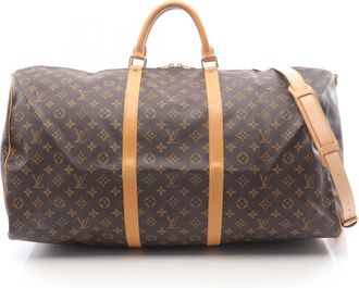 Louis Vuitton Brown Coated Canvas Leather Boston Bag (Pre-Owned)