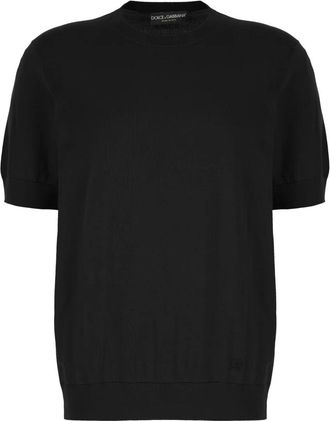 Dolce & Gabbana Ronde hals zijden trui - Heren - Ronde hals truien - Zwart - L - Truien & Vesten