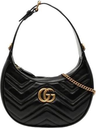 Gucci Pre-owned Shoulder Bags, female, Black, Size: ONE SIZE Pre-owned Leather Shoulder Bag