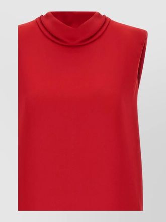 Valentino Garavani silk draped high-neck sleeveless dress