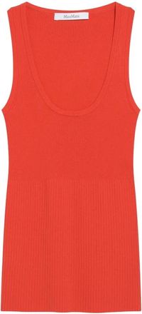 Max Mara Ghiro Top - Dames - Tops zonder mouwen - Rood - XS - Polyester - Tops