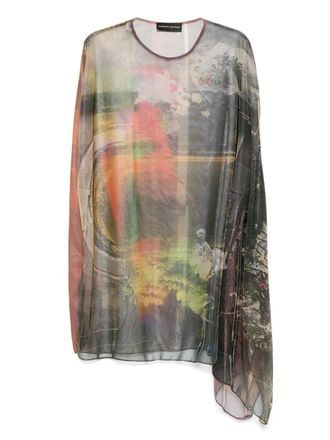 Barbara Bologna printed cape - Green