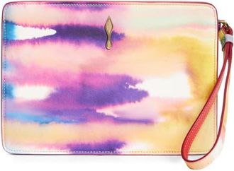 Christian Louboutin Small Bettina Tie Dye Napa Leather Wristlet in M023 Multi/Gold at Nordstrom