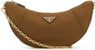 Prada Camel Re-Nylon Prada Demi-Lune Shoulder Bag