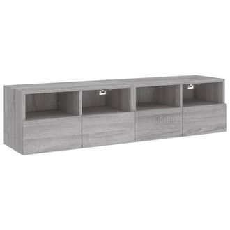 Berkfield Home TV Wall Cabinets 2 pcs Grey Sonoma 60x30x30 cm Engineered Wood | Size: 60 x 30 x 30 cm