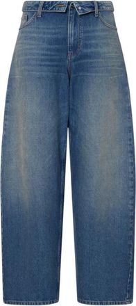 Liu Jo Wijde jeans met rits - Dames - Loose Fit Jeans - Blauw - W28 - Katoen - Jeans