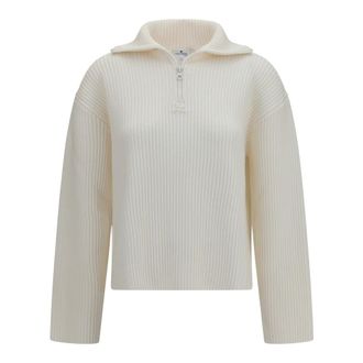 Courr&egrave;ges Maglione a coste con zip - - Knitwear - Donna - Beige - S