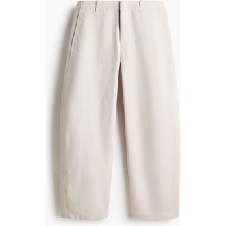 H&M Loose-fit Barrel-leg Chinos in Light Beige at Nordstrom, Size 28
