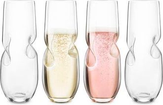 Final Touch Bubbles Sparkling Wine / Champagne Stemless Glasses - Set of 4 in Clear at Nordstrom