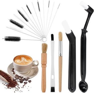 No Brand Juego De 15 Cepillos De Limpieza Para M&aacute;quinas De Caf&eacute;, Apto Para Molinillos De Caf&eacute; Y Cafeteras