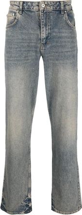 Represent Bleached-effect Straight-leg Jeans