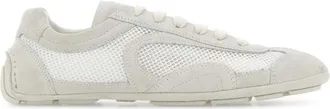 Prada White Two-Tone Sneakers