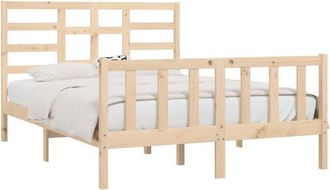 vidaXL Bed Frame without Mattress 150x200 cm King Size Solid Wood Vidaxl