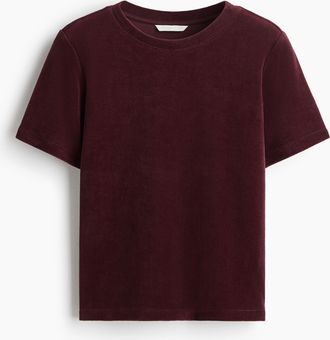 H&M T-Shirt aus Velours - Red