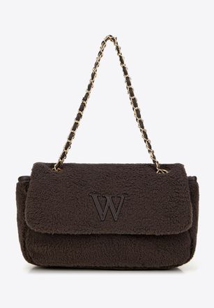 Wittchen Dames Crossbody Tas met Bont, Donkerbruin