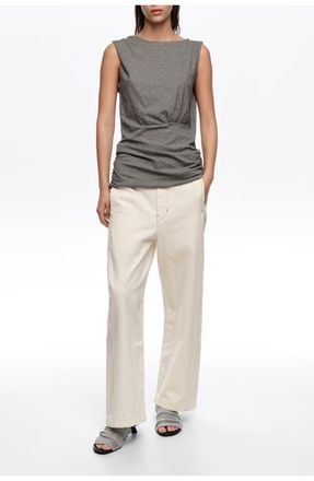 Bimba & Lola Barrel Denim Jeans in Ecru at Nordstrom, Size 42 Eu