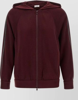 Brunello Cucinelli silk-blend long-sleeve zip hoodie